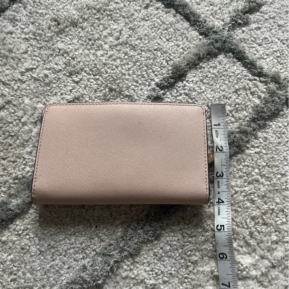 Michael Kors pink leather wallet card holder snap button coin pocket - Picture 10 of 11